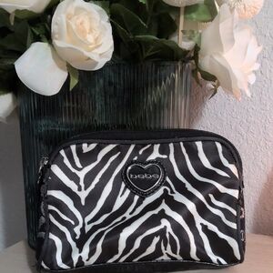 Adorable Bebe Zebra Animal Print Makeup Bag For Purse Or Travel